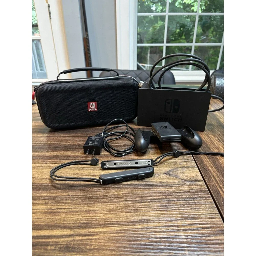 Nintendo Switch 1st Gen Gray BUNDLE -  Dock/Charger/Controller Extension/Case